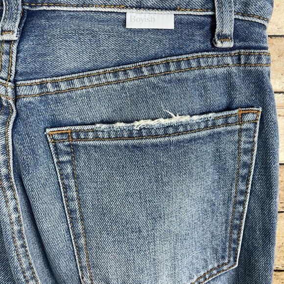 Boyish By HER The Billy Button Fly Rigid Cotton Jeans in Freaks Wash Size 23 - Picture 3 of 8